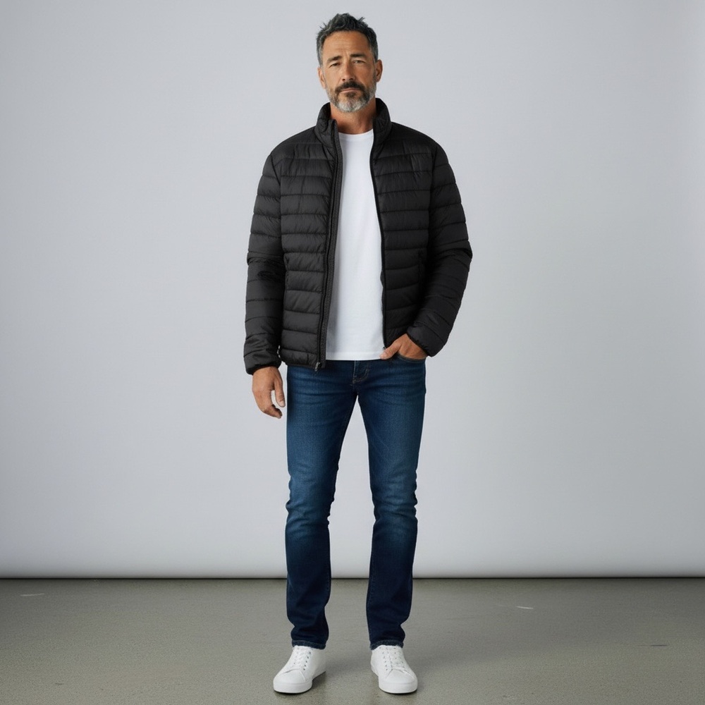 NWT XL Big Chill Men’s Gravel Puffer Jacket Grey Quilted Winter Coat